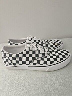 VANS Classic Black & White Womens Checkerboard Lace Up Sneakers
